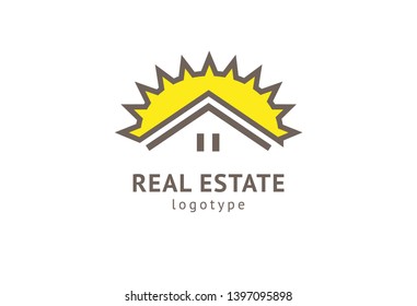 Abstract real estate agent logo icon vector design. Rent, sale of real estate vector logo, House cleaning, home security, real estate auction. Vector building logo concept.