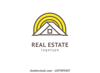 Abstract real estate agent logo icon vector design. Rent, sale of real estate vector logo, House cleaning, home security, real estate auction. Vector building logo concept.