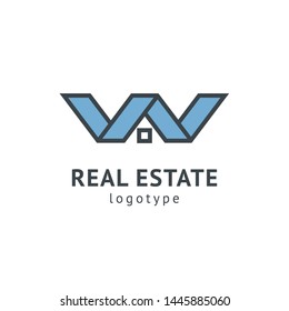 Abstract real estate agent logo icon vector design. Rent, sale of real estate vector logo, House cleaning, home security, real estate auction. Vector building logo concept.
