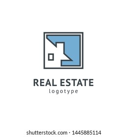 Abstract real estate agent logo icon vector design. Rent, sale of real estate vector logo, House cleaning, home security, real estate auction. Vector building logo concept.