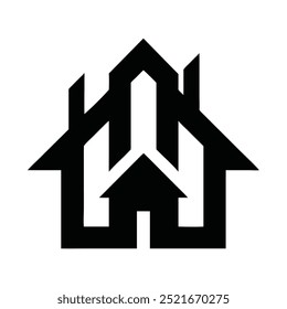 Abstract Real Estate Agent Logo Icon - Versatile Vector Design for Property Rentals, Sales, House Cleaning, Home Security, and Real Estate Auctions. Perfect for Building and Property-Related Services