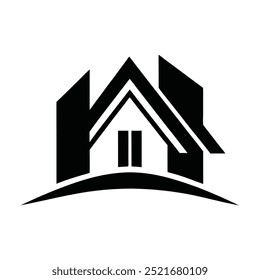 Icono de Logotipo de Agente Inmobiliario Abstractas - Diseño de Vectores para Alquiler de Bienes Raíces, Venta, Limpieza de Casas, Seguridad del Hogar y Subastas. Concepto de Logo de Construcción.