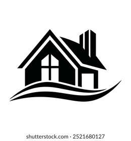 Abstraktes Logo-Symbol für Immobilienmakler - Vektordesign für Immobilienmiete, -verkauf, Hausreinigung, Haussicherheit und Auktionen. Logo-Konzept erstellen.