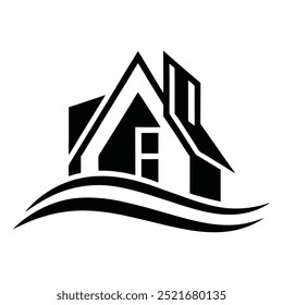 Ícone do logotipo do agente imobiliário - Projeto vetorial para aluguel de imóveis, venda, limpeza de casas, segurança doméstica e leilões. Construindo o conceito de logotipo.