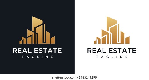 abstract real estate building logo template. logo icon for building, architecture, house, apartment, hotel, logo element	