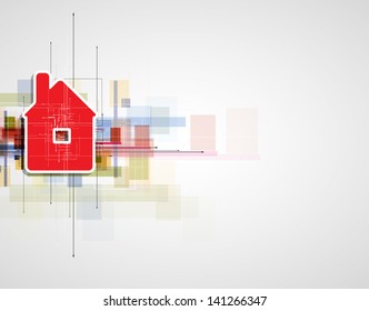 abstract real estate city circuit mirror business background