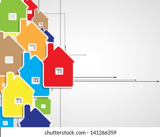 abstract real estate city circuit mirror business background