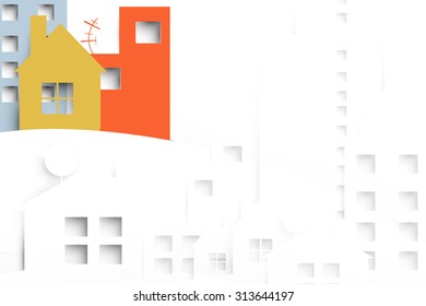 abstract real estate city circuit mirror business background