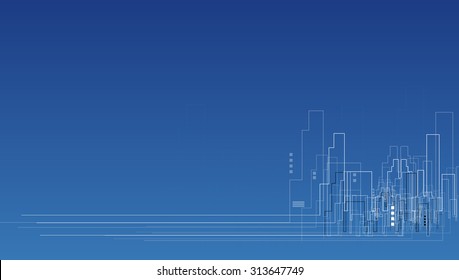 abstract real estate city circuit mirror business background