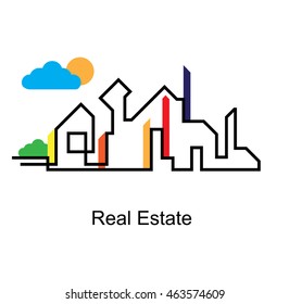 abstract real estate city circuit business color background