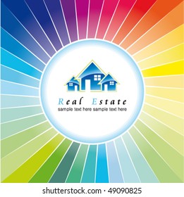 Abstract Real Estate Colorful Business Card