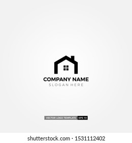 abstract real estate logo design, simple home vector design template