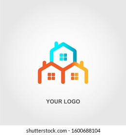 abstract real estate logo vector template design
