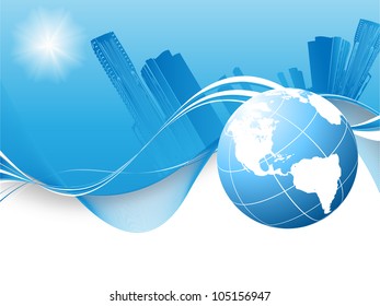 abstract real estate vector background with globe