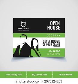 Abstract real estate yard sign and vector realtor yard card signage