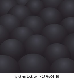 Abstract Realism Background With Black 3d Spheres.Vector Banner Template Of Black Gradient Balls. Luxury Composition With Black Realistic Ball. Geometric Futuristic Shapes For Trendy Design Or Banner 