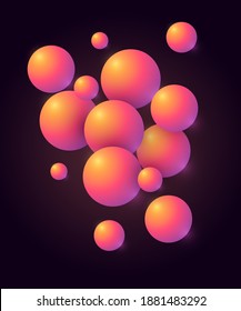 Abstract realistic 3D balls background vector illustration