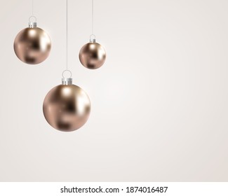 Abstract realistic 3D Christmas balls background vector illustration