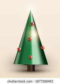 Resumen ilustrativo realista 3D de fondo de árbol de Navidad ilustración vectorial