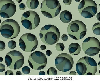 abstract realistic 3d paper cut layers with round holes. vector illustration easy to edit and customize. eps 10