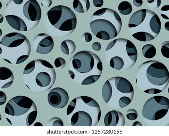 abstract realistic 3d paper cut layers with round holes. vector illustration easy to edit and customize. eps 10