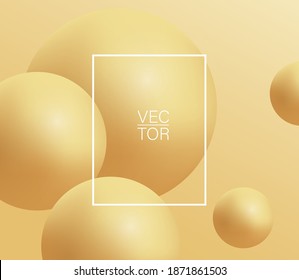 Abstract realistic 3D shapes background vector illustration