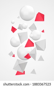 Abstrakte realistische 3D-Formen, Hintergrund, Vektorgrafik
