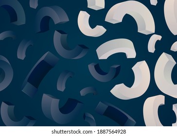 Abstract realistic 3D shapes background vector illustration