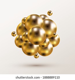 Abstract realistic 3D shapes background vector illustration