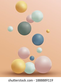 Abstract realistic 3D shapes background vector illustration