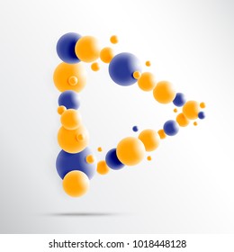 Abstract realistic 3D sphere design. 3d molecules concept, atoms, multicolored balls, balloons, primitive shapes, minimalist design with organic spheres on background. Trendy banner or poster design

