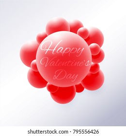 Abstract realistic 3D sphere design. 3d molecules concept, atoms, multicolored balls, balloons, primitive shapes, minimalist design with organic spheres on background. Trendy banner or poster design
