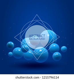 Abstract realistic 3d spheres background. Vector illustration