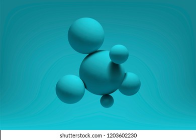 Abstract realistic 3d spheres structure background. Vector illustration
