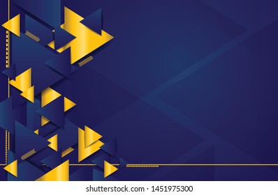 Abstract Realistic Background golden Triangle shape Vector