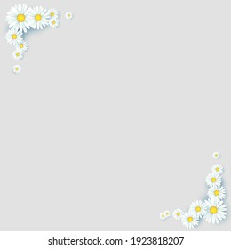 Abstract realistic background template with flowers - Vector illustration