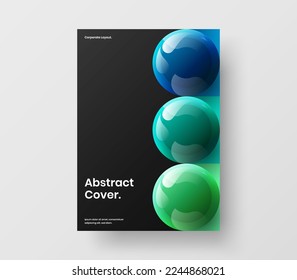 Abstract realistic balls company brochure layout. Trendy banner design vector illustration.