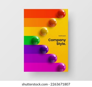 Abstract realistic balls front page template. Original book cover A4 design vector concept.