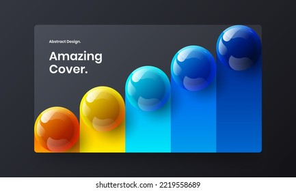 Abstract realistic balls site illustration. Clean catalog cover design vector concept.