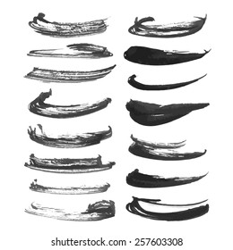 Abstract realistic black strokes of different density 3