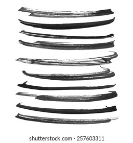 Abstract realistic black strokes of different density 2