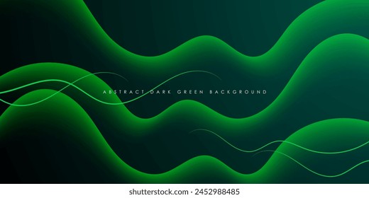 Abstract realistic colorful green wave pattern design. 3D shape background with lines pattern. Eps10 vector