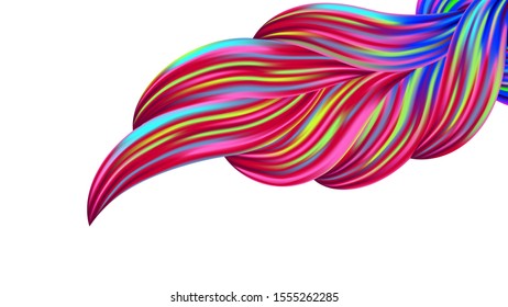 Abstract Realistic Creative braided Neon Pink, Blue, Violet Background. Minimal Watercolor Layout. Modern Digital Pattern with Rainbow Brush Strokes. Light Template for Cover, Poster, Banner, Greeting Card.