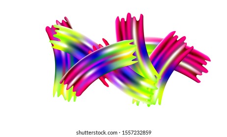 Abstract Realistic Creative Neon Pink, Blue, Violet Background. Minimal Watercolor Layout. Light Template for Cover, Poster, Banner, Greeting Card. Modern Digital Pattern with Rainbow Brush Strokes.