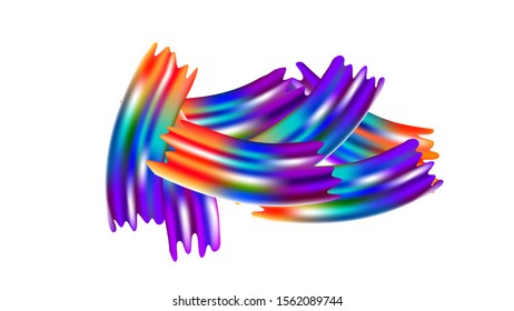 Abstract Realistic Creative Neon Pink, Blue, Violet Background. Modern Digital Pattern with Rainbow Brush Strokes. Light Template for Cover, Poster, Banner, Greeting Card. Minimal Watercolor Layout.