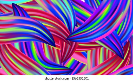 Abstract Realistic Creative Neon Pink, Blue, Violet Background. Modern Digital Pattern with Rainbow Brush Strokes. Minimal Watercolor Layout. Light Template for Cover, Poster, Banner, Greeting Card.