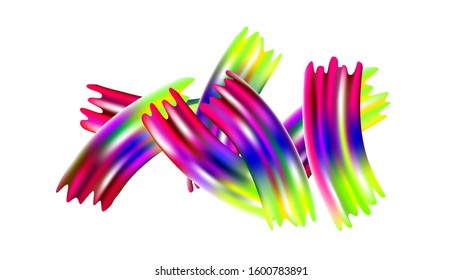 Abstract Realistic Creative Neon Pink, Blue, Violet Background. Light Template for Cover, Poster, Banner, Greeting Card. Minimal Watercolor Layout. Modern Digital Pattern with Rainbow Brush Strokes.