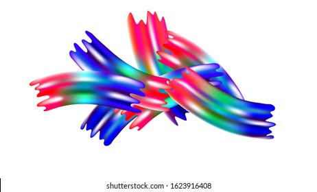 Abstract Realistic Creative Neon Pink, Blue, Violet Background. Minimal Watercolor Layout. Light Template for Cover, Poster, Banner, Greeting Card. Modern Digital Pattern with Rainbow Brush Strokes.