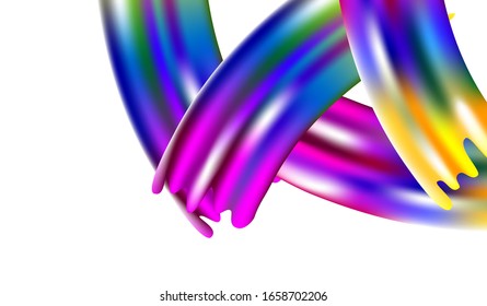 Abstract Realistic Creative Neon Pink, Blue, Violet Background. Minimal Watercolor Layout. Light Template for Cover, Poster, Banner, Greeting Card. Modern Digital Pattern with Rainbow Brush Strokes.