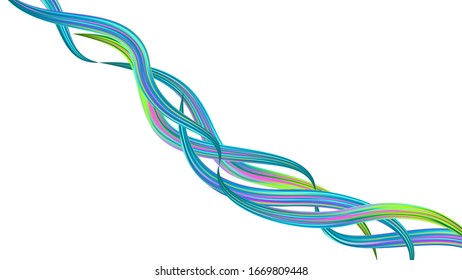 Abstract Realistic Creative Neon Pink, Blue, Violet Background. Minimal Watercolor Layout. Light Template for Cover, Poster, Banner, Greeting Card. Modern Digital Pattern with Rainbow Brush Strokes.